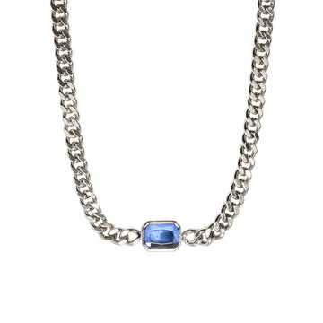 Silver Chunky Gem Choker by Short & Suite